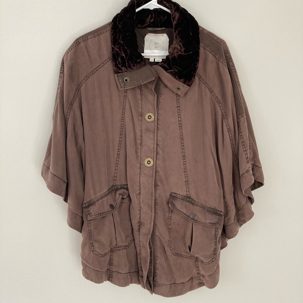Anthropologie jacket coat poncho cape velvet
